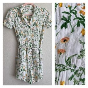 LUCKY BRAND XS Wildflower One Piece Romper Shortall Shorts Belted Garden Floral